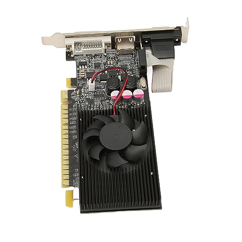 Plyisty GT610 2 GB DDR3-Grafikkarte mit Lüfter, HD-Multimedia-Schnittstelle, DVI VGA, DirectX 11-Unterstützung, SLI-Technologie, PhysX-Beschleunigung, 3D, Auflösung Bis zu 2560 X von Plyisty