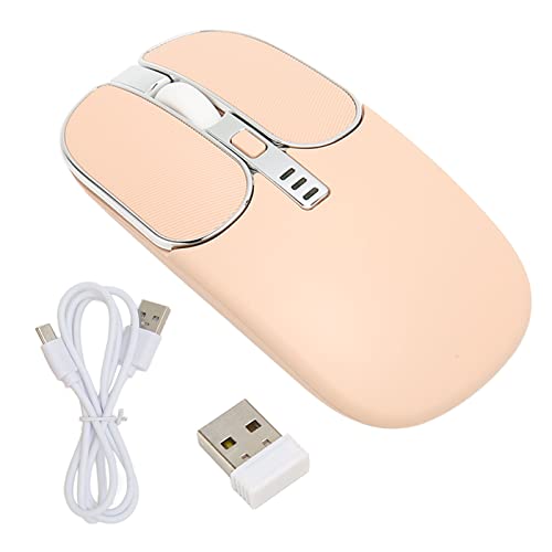 Plyisty Kabellose Bluetooth 5.0-Maus mit USB-Empfänger, Ergonomische Wiederaufladbare Maus, Leise Computermäuse mit Dual-Modus (Bluetooth 5.1 und 2,4 G) von Plyisty