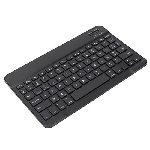 Plyisty Kabellose Französische Tastatur, 10-Zoll-Tastatur mit Quadratischer Tastenkappe, Wasserdicht, Staubdicht, Scherentastatur, für Smartphone-Tablet (Schwarz) von Plyisty