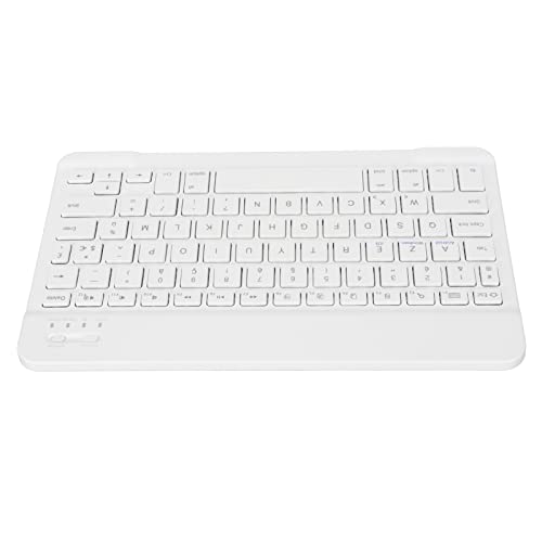 Plyisty Kabellose Französische Tastatur, 10-Zoll-Tastatur mit Quadratischer Tastenkappe, Wasserdicht, Staubdicht, Scherentastatur, für Smartphone-Tablet (Weiß) von Plyisty