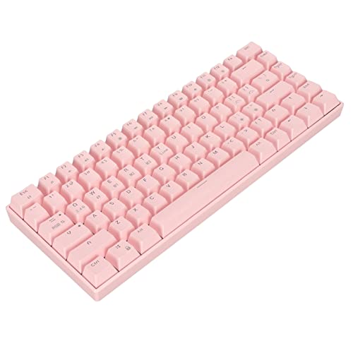 Plyisty Kabellose Mechanische RGB-Tastatur, 82 Tasten, DREI Modi, Mechanische Tastatur mit Knopf, Unterstützung von 2,4 G, 5.0, Typ C Verkabelt, Pink (Brauner Schalter) von Plyisty