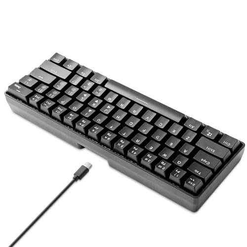 Plyisty Kabellose Mechanische Tastatur, 2,4 G + Typ-C-Tastatur, RGB-Hintergrundbeleuchtung, 61 Tasten, Gaming-Tastatur mit Hohen Speziellen Blauen Schaltern, 1850 MAh Akku, für Windows von Plyisty