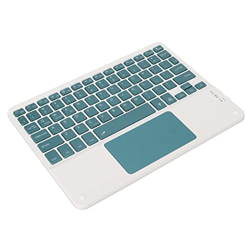 Plyisty Kabellose Touch-Tastatur mit RGB-Hintergrundbeleuchtung, 10-Zoll-Tastatur mit Quadratischer Tastenkappe und Touchpad, für Smartphone, Desktop, Laptop (Schwarzgrün) von Plyisty