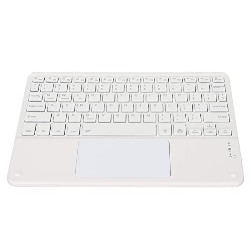 Plyisty Kabellose Touch-Tastatur mit RGB-Hintergrundbeleuchtung, 10-Zoll-Tastatur mit Quadratischer Tastenkappe und Touchpad, für Smartphone, Desktop, Laptop (Weiß) von Plyisty