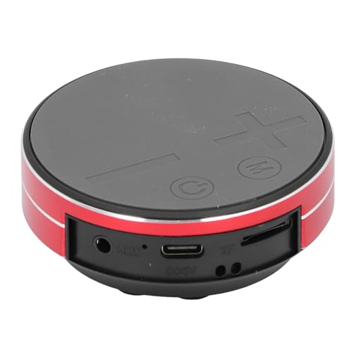 Plyisty Knochenleitungslautsprecher, Tragbarer Kabelloser Bluetooth-Lautsprecher, Stereo-Musikplayer mit Saugnapfbasis, 800-mAh-Lithiumbatterie, für Zuhause, Im Freien, auf Reisen (Rot) von Plyisty
