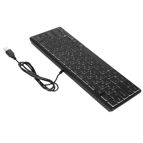 Plyisty Kompakte Kleine Tastatur mit 64 Tasten, Kabelgebundene USB-Gaming-Tastatur mit RGB-Hintergrundbeleuchtung und Leisem Betrieb für PC-Laptops von Plyisty