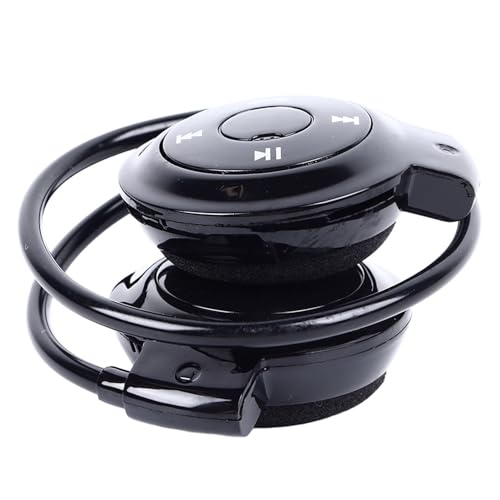 Plyisty Kopfhörer über Dem Ohr, Kabelloses Headset mit Mikrofon, Faltbarer Stereo-HiFi-Sound, Schwarz, für Laufsport von Plyisty