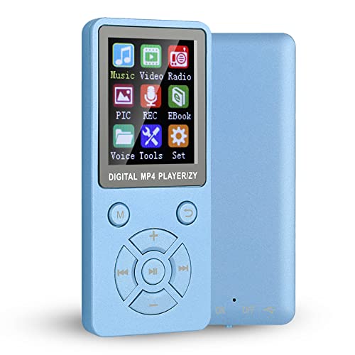 Plyisty MP3 MP4-Player 32 GB mit Bluetooth 4.2, tragbarer Musik-Player mit 1,8 Zoll Farbdisplay, 6-8 Stunden, E-Book-Unterstützung, Bild, Video, Radio, (blau) von Plyisty