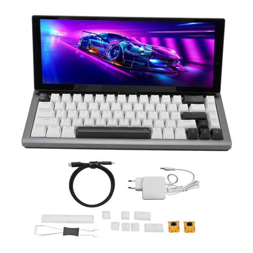 Plyisty Mechanische Gaming -Tastatur, 12,3 Zoll 90 ° Faltbarer Touchscreen, 68 Tasten RGB LED Backlight Compact -Tastatur, USB -Stecker für W, OS X, Android (EU-Stecker) von Plyisty