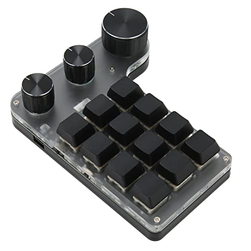 Plyisty Mechanische -Makro-Gaming-Tastatur mit 12 Tasten und Anpassungsknöpfen, Programmierbare USB-Tastatur für Büro-Gaming-Medien von Plyisty