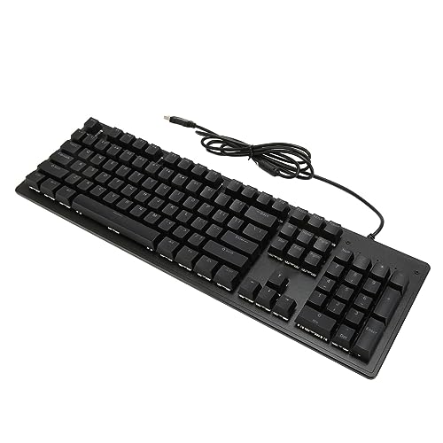 Plyisty Mechanische RGB-Gaming-Tastatur mit Hintergrundbeleuchtung, 104 Tasten, USB-Kabel, Weitgehend Kompatibel (Grüner Schalter (Schwarze Tastenkappen)) von Plyisty