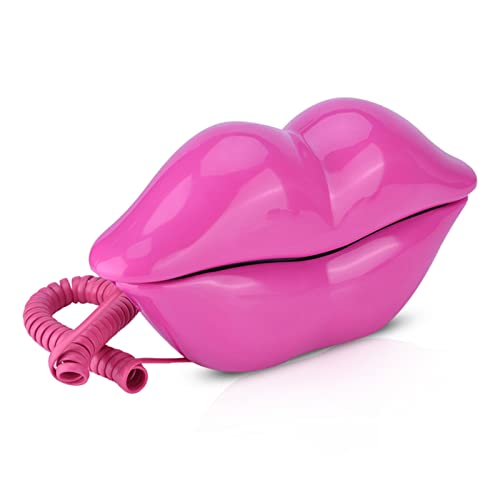 Plyisty Mund lippenförmiges Telefon Festnetztelefon Einzigartiges Aussehen Freunde oder Familien von Plyisty