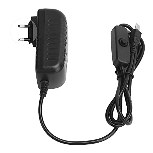 Plyisty Netzteil 5V 3A mit Schalterknopf, Integriertem Micro-USB-Adapter, 15W, 95cm Kabel, Langlebig (EU-Stecker) von Plyisty