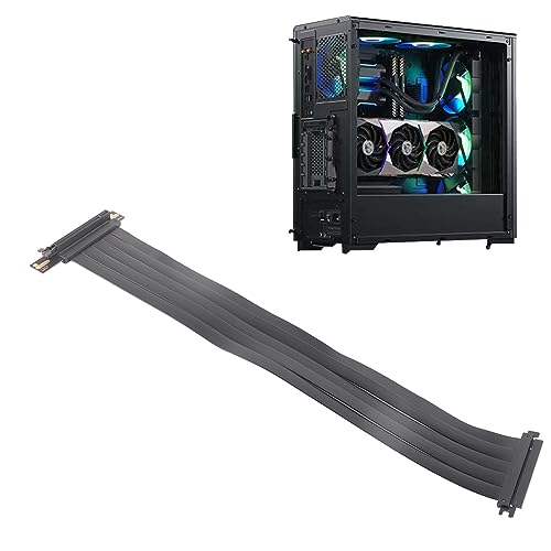 Plyisty PCIE 4.0 X16 Extender, RTX4090 RTX3090ti RTX3090, Kompatibel mit X570 B550 Z590 Z690 Chipsatz, Rechtwinkliges Verlängerungskabel, für GPU-Grafikkarte (45cm) von Plyisty