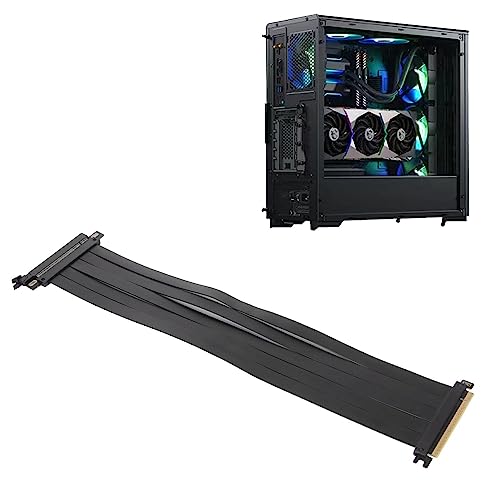 Plyisty PCIE 4.0 X16 Extender, RTX4090 RTX3090ti RTX3090, Kompatibel mit X570 B550 Z590 Z690 Chipsatz, Rechtwinkliges Verlängerungskabel, für GPU-Grafikkarte (50cm) von Plyisty