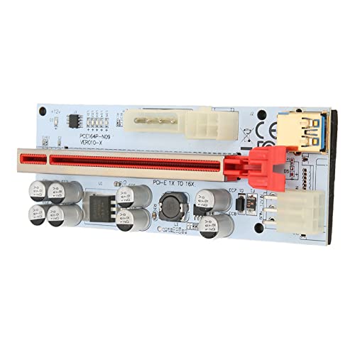 Plyisty PCIE-Riser-Kabel, PCIE X1 auf PCIE X16 GPU-Riser-Verlängerungskabel, 6-polig, mit Stromversorgung, für Mining-Rigs – Rot von Plyisty