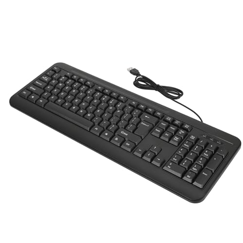 Plyisty Performance Multimedia USB-Kabeltastatur, Ergonomische Tastatur in Voller Größe mit 104 Leisen Tasten, Externe Computertastatur für OS X PC für Windows 10 8 7 usw. von Plyisty