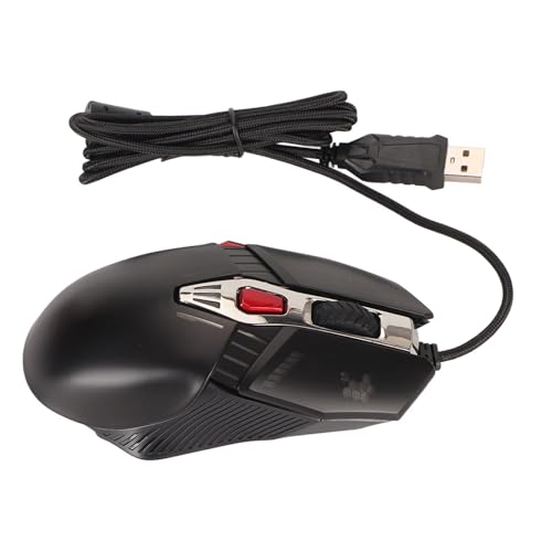 Plyisty RGB-Gaming-Maus, Geräuschlos, Kabelgebunden, 7200 DPI, Optische Gamer-Mäuse mit Programmierbaren Tasten, Hintergrundbeleuchteten Modi, DIY-Taste, Schnellfeuer für Gaming und Arbeit von Plyisty