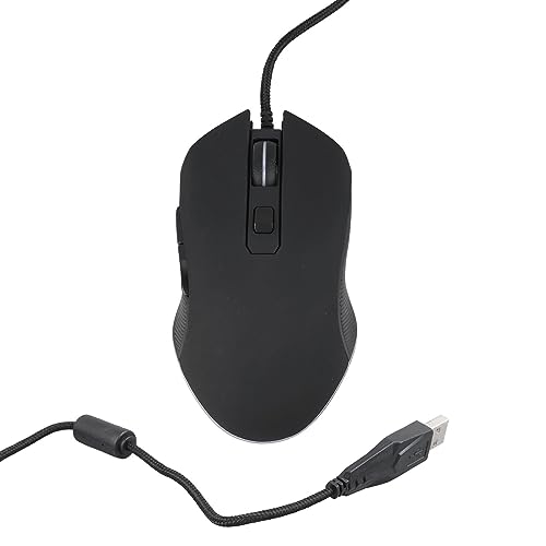 Plyisty RGB-Leuchtmaus mit Kabel, 4 Gänge, DPI-verstellbar, mit Mehrfarbigem Atemlicht, Sanfte Fußunterstützung für Büro-Computermäuse (RGB) von Plyisty