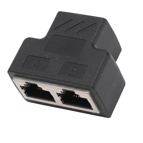 Plyisty RJ45-Netzwerk-1-zu-2-Port-Ethernet-Adapter-Splitter, Gigabit-Computer-Netzwerkverteiler, LAN-Netzwerk-Internet-Splitter 1-zu-2, LAN-Ethernet-Buchsenanschluss-Adapter von Plyisty