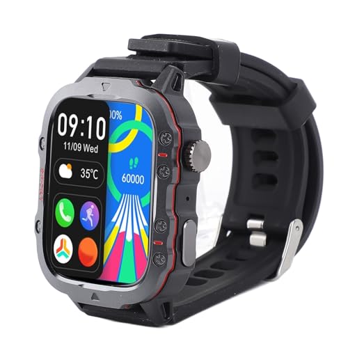 Plyisty Smart Watch, 1,96 "HD Smartwatch für Männer Frauen, Fitness Running Watch mit High -Fidelity -Lautsprecher, Mehr Als 100 Sportmodi, Antwort/Make Call, 30m Wasserdicht (Black) von Plyisty