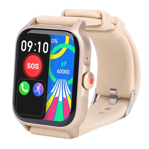 Plyisty Smart Watch für Männer Frauen, 1,85 "HD -Bildschirm -Fitness -Tracker SmartWatch, Multi -Sport -Modi, Continuous Health Tracking, IP68 Water Proof, für Android (Beige) von Plyisty