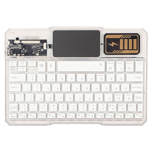 Plyisty Tastatur mit 7-Farben-Hintergrundbeleuchtung, Wiederaufladbare Transparente Kabellose Tastatur für Mate-Tablet, Schnelle -Verbindung, Coole (White) von Plyisty