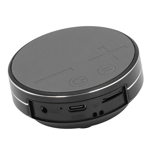 Plyisty Tragbarer -Bluetooth-Lautsprecher, Stereo-Knochenleitungslautsprecher aus Aluminiumlegierung mit Saugnapf, Unterstützt TF, AUX, für Dusche, Badezimmer (Black) von Plyisty
