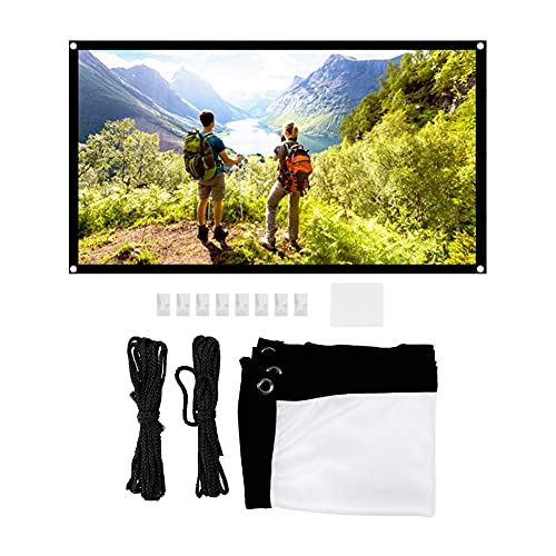 Tragbarer HD-Projektorbildschirm 16: 9 Filmbildschirm ohne Falten 40-Zoll- - 120-Zoll-Verdickungsprojektionsvorhang für die(72 inches) von Plyisty