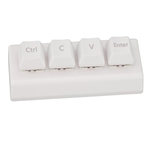 Plyisty USB-4-Tasten-Tastatur, Einhändige Makrotastatur, Programmierbares Design, mit Rotem Schalter, für Büro, Musik, Medien, Industrielle Steuerung (White) von Plyisty