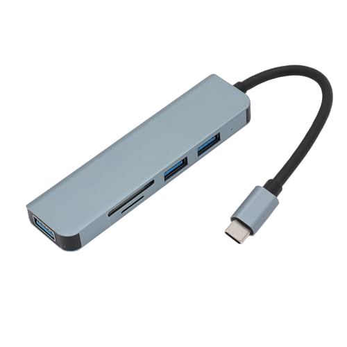Plyisty USB-C-Hub, 5-in-1-Multiport-Adapter, 5 Gbit/s Hochgeschwindigkeits-Datenübertragungsraten, Gleichzeitiges Lesen und Schreiben, USB-C-Dongle-Splitter für IOS-Tablets, Notebooks von Plyisty