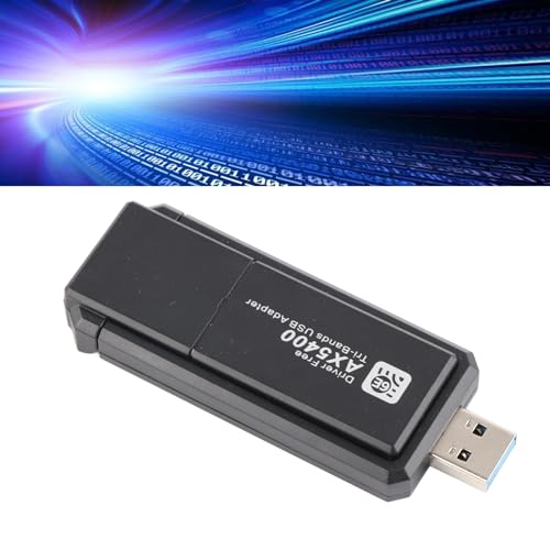 Plyisty USB-WLAN-Adapter für Computer, Kabelloser Kartenadapter, Unterstützt 2,4 GHz, 5 GHz und 6 GHz -Band, 3000 Mbit/s Übertragungsgeschwindigkeit, Unterstützt10/11 von Plyisty