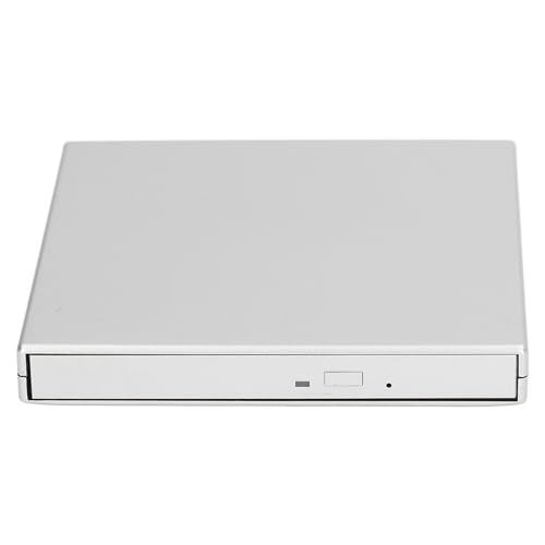 Plyisty Ultradünnes Externes CD-DVD-Laufwerk, USB 2.0, Tragbarer CD-DVD-Brenner für Laptop-Desktop-PC. Kompatibel mit Mehreren Systemen. Treiberfreie Installation. (Silver) von Plyisty