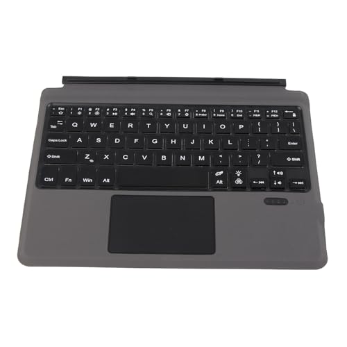 Plyisty Ultraschlanke Kabellose Tastatur mit Touchpad für Go 1 2 3, PU-Leder, BT5.0, Schnelle Reaktion (Mit bunter Hintergrundbeleuchtung (450-mAh-Akku)) von Plyisty