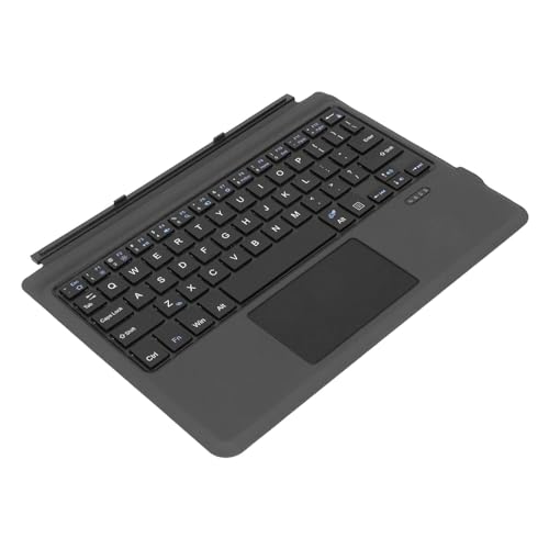 Plyisty Ultraschlanke Kabellose Tastatur mit Touchpad für Go 1 2 3, PU-Leder, BT5.0, Schnelle Reaktion (Ohne Bunte Hintergrundbeleuchtung (350-mAh-Akku)) von Plyisty