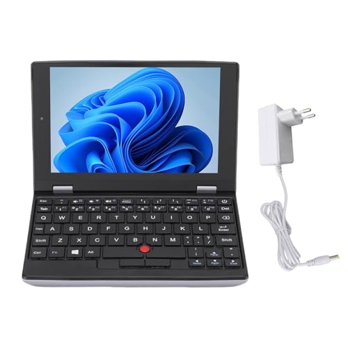 SMALL-Laptop 2-in-1, 7 Zoll Touchscreen-Laptop, 2,5 GHz CPU N4000 12 GB DDR4, Win11pro, 2,4 G 5G WiFi, BT4.2, 2MP Kamera, USB3.0 HDMI, Eingebauter Lautsprecher & (512GB US-Stecker) von Plyisty