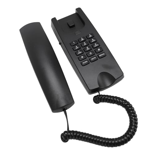 Schnüres Telefon, ABS Stummschaltfunktion Festnetz Telefon für das Hotel (Black) von Plyisty
