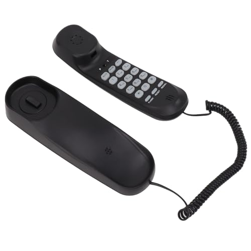 Schnurte Telefon, Klare, Schallverstellbare Lautstärke -Wandmontageabrufanruf für das Hotel für das Büro Umgeleitet (Black) von Plyisty