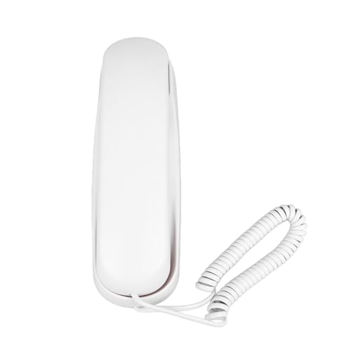 Schnurte Telefon, Platz Sparen Klare Schallwandmontage -Telefon Verbesserung der Arbeitseffizienz Multifunktional Einfach zu Verwenden für zu Hause (White) von Plyisty