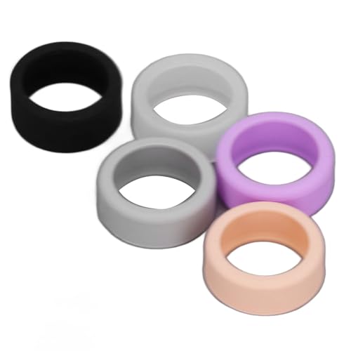 Smart Ring Protective Cover, Weit Verbreitete Weiche Smart -Ringabdeckung Silikon Schwarz weiß Grau Rosa Lila 5pcs Zum Training (S) von Plyisty