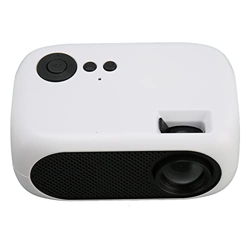 Tragbarer -Projektor, 360-Grad-Surround-Sound-Heimkino-Videoprojektor mit Kompatiblen Formaten, Umfangreichen Schnittstellen, Diffuser Lichtquelle, Lautsprecheranschluss (Weißer von Plyisty