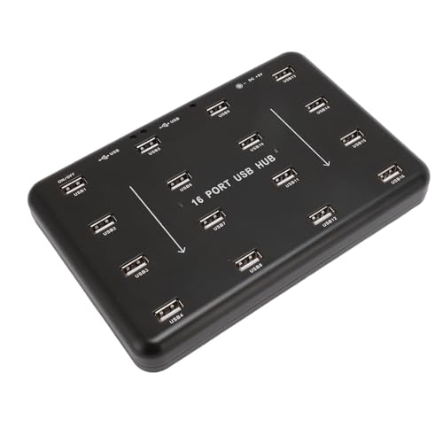 Plyisty USB-Flash-Laufwerk-Duplikator-Kloner-Brenner, 16 Ports USB-Hub, USB 2.0-Thumb-Drive-Kopierer, für TF-SD-Karte, USB-Flash-Laufwerk, Festplatte (EU-Stecker) von Plyisty