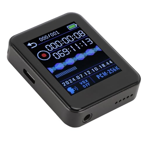 Voice Recorder, Zeitgesteuerte HD -Sprachrekorder -Geräuschreduzierung Einfach zu Bedienen Zum Hören von Musik (16GB) von Plyisty