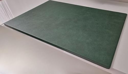 PM Gewinkelte Schreibtischunterlage mit Kantenschutz Just Leder in 3 Grössen und in 7 Farben (Grün, 70cm x 48cm) von Pm PROFI-MATS