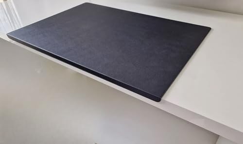 PM Gewinkelte Schreibtischunterlage mit Kantenschutz Just Leder in 3 Grössen und in 7 Farben (Schwarz, 70cm x 48cm) von Pm PROFI-MATS