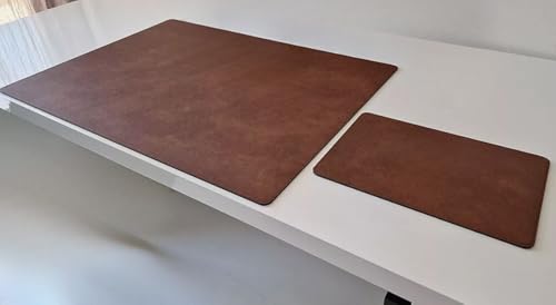 PM Schreibtischunterlage Just Leder mit Mauspad in 3 Grössen und in 7 Farben (Braun, 60cm x 40cm) von Pm PROFI-MATS