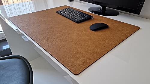 PM Schreibtischunterlage Just Leder mit Mauspad in 3 Grössen und in 7 Farben (Braun, 90cm x 50cm) von Pm PROFI-MATS