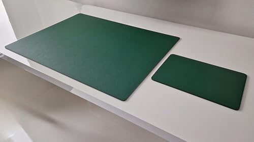 PM Schreibtischunterlage mit Mauspad Sanftlux Leder in 12 Farben 3 Gr. (Alt Grün, 70cm x 50cm) von Pm PROFI-MATS