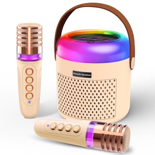 Pmgud Karaoke Maschine Kinder Tragbares Karaoke System mit Mikrofon LED-Licht und Bluetooth für Jungen und Mädchen Perfekt für Zuhause Partys und Spiele ab 3 Jahre - Beige Pmgud Karaoke Maschine Kinder Tragbares Karaoke System mit Mikrofon LED-Licht und Bluetooth für Jungen und Mädchen Perfekt für Zuhause Partys und Spiele ab 3 Jahre - Beige von Pmgud