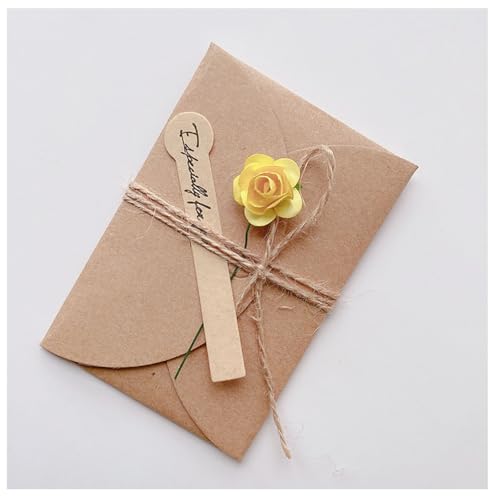 Pmnzdy 20 Set Grußkarte mit Getrocknete Blumen Dekoration Retro Kraftpapier Blanko Umschläge-Grußkarte Mini Briefumschläge mit Karten Hochzeitskarten Gelbe-Rose S=71 * 105mm Pmnzdy 20 Set Grußkarte mit Getrocknete Blumen Dekoration Retro Kraftpapier Blanko Umschläge-Grußkarte Mini Briefumschläge mit Karten Hochzeitskarten Gelbe-Rose S=71 * 105mm von Pmnzdy